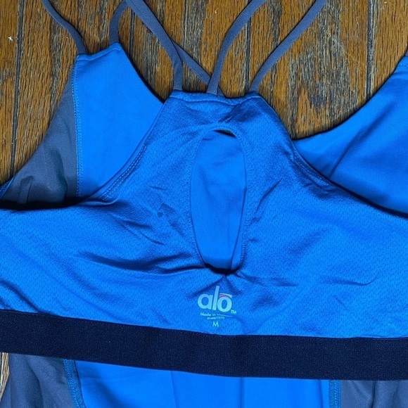 ALO Strappy Tank Karma Colorblock Teal Green /Grey Size Medium - Picture 10 of 10